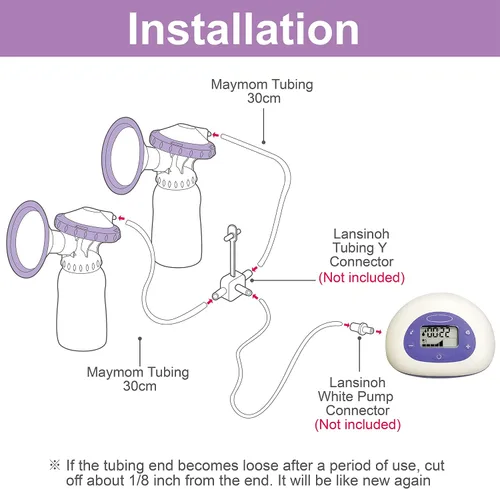 Miniatura 3 de Maymom Tubos compatibles con extractor de leche Lansinoh, no piezas originales de la bomba Lansinoh reemplazan la tubería Lansinoh. Funciona