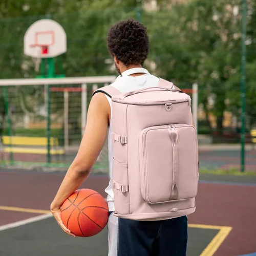 Miniatura 7 de Bolsa de gimnasio con compartimento para zapatos, bolsa de lona para hombres y mujeres, mochila de viaje, bolsa de fin de semana, bolsa