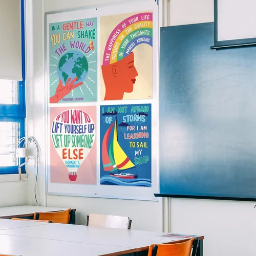 Miniatura 3 de Sweetzer & Orange - Pósteres con mensajes de crecimiento mental para decoración de aula de escuela secundaria y preparatoria – Juego de 6 pósteres