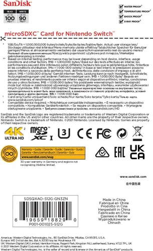 Miniatura 7 de SanDisk Tarjeta microSDXC de 512 GB, con licencia para Nintendo -Switch - SDSQXAO-512G-GNCZN