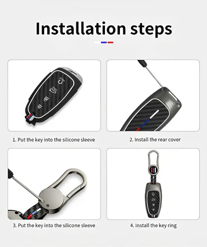 Miniatura 8 de Funda para llavero compatible con Hyundai Sonata Santa Cruz Fe Tucson Palisade 2020-2024 con 5 botones de metal