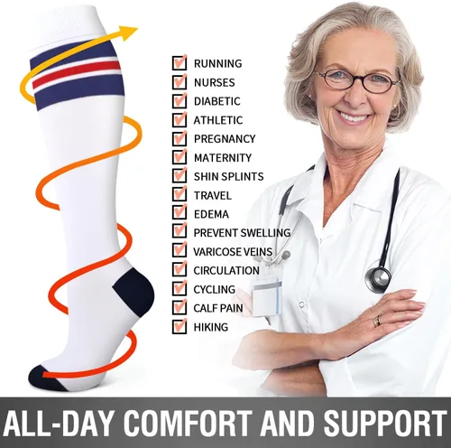 Miniatura 25 de 6 Pack Copper Compression Socks for Women and Men Circulation-Best Support for Medical, Running,Nursing,Athletic