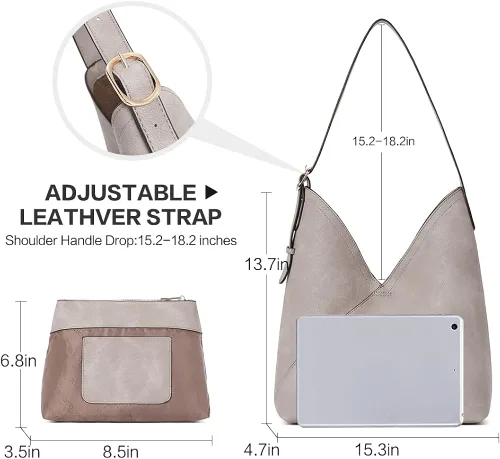 Miniatura 3 de CLUCI Regalos para el día de San Valentín para ella bolsos Hobo para mujer bolsos de cuero vegano bolsos de mano bolso de hombro grande para mujer