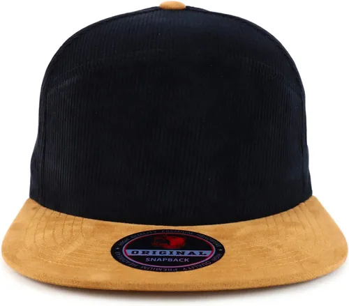 Miniatura 2 de Trendy Apparel Shop Gorra de pana lisa con textura de gamuza plana Bill Snapback
