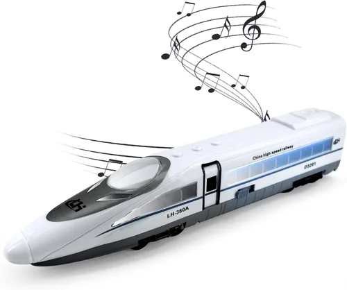 Miniatura 7 de OTONOPI Juego de tren de juguete de alta velocidad, motor de locomotora a presión a presión, modelo de automóvil, deslizante, tren de bala de metro