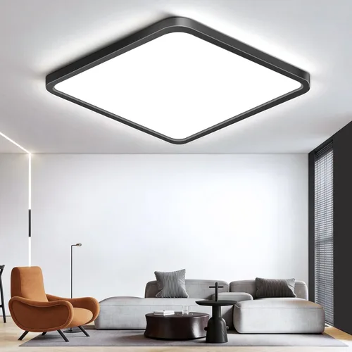 Miniatura 9 de Lámpara de techo LED de 12 pulgadas 24W cuadrada con montaje empotrado, lámpara de techo LED blanca de luz diurna de 5000K, luces de techo modernas