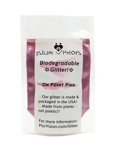 On Point Pink Biodegradable Glitter de 1/2 onza - Hecha de celulosa vegetal, respetuosa con la tierra. Perfecta para cuerpo, cosméticos, Rosa