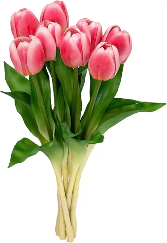 Miniatura 27 de Flores artificiales/falsas/sintéticas, rosas con 2 flores, coral, 10 unidades para bodas, hogar, fiestas, restaurantes