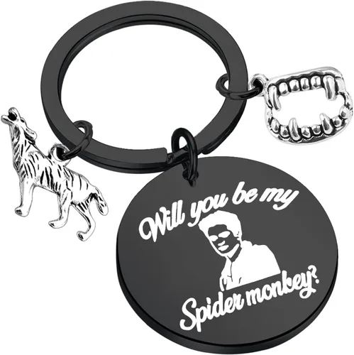 KEYCHIN Llavero de la película Crepúsculo, Edward y Bella Fans Gifts Will You Be My Spider Monkey Jewelry para amigos y familiares