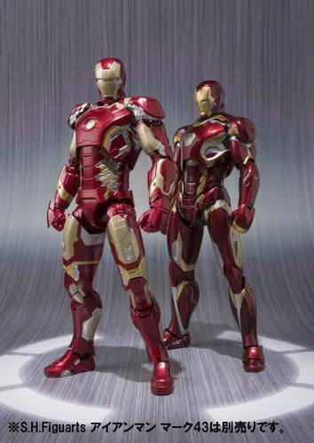 Miniatura 8 de Figuras de Avengers SH, Iron Man Mark 45, de alrededor de 6.10 pulgadas ABS U0026 PVC u0026, fundido a presión, figura de acción pintada por Bandai