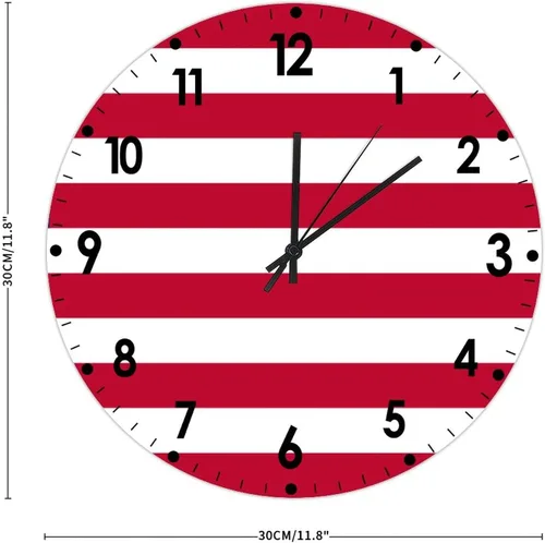 Miniatura 347 de Cheyan Reloj de pared con bandera de Canadá de 12 pulgadas, silencioso, sin tictac, de PVC, funciona con pilas, reloj redondo decorativo, regalo