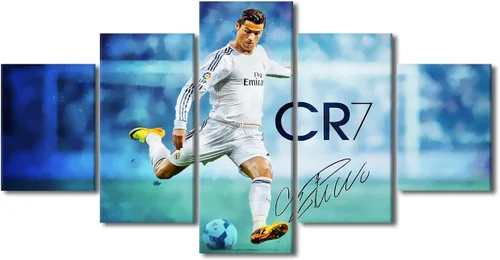 Miniatura 36 de TUMOVO Lienzo decorativo para pared, cuadro de Cristiano Ronaldo, cuadros de club de fútbol, impresiones en lienzo, póster de arte de pared, arte