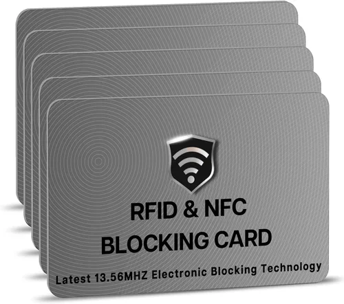 Miniatura 17 de SaiTech IT Paquete de 5 Tarjetas de Bloqueo RFID, Una Tarjeta Protege Toda la Billetera y Cartera, Protector de Tarjetas de Débito y Crédito
