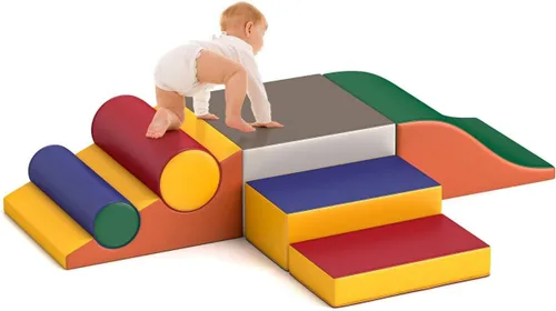 Betterhood Bloques de escalada para niños pequeños de 1 a 3, 7 piezas, juego suave para niños, equipo de gimnasia para gatear y deslizarse en casa,