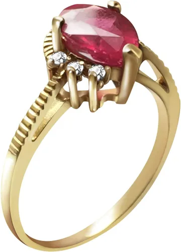 Miniatura 2 de Galaxy Gold GG Anillo de Oro Sólido de 14k de 1.52 ct Diamantes Rubí