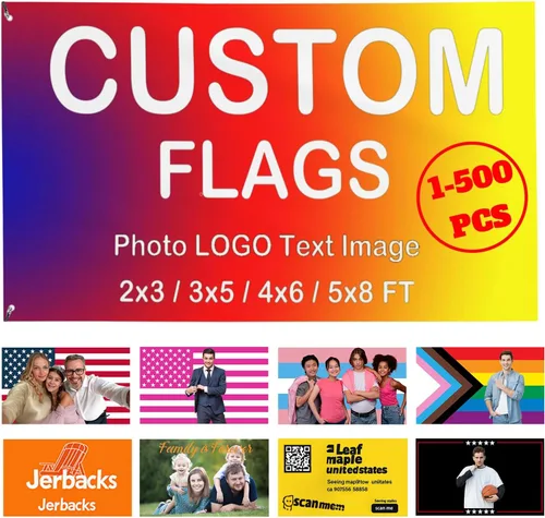 Bandera personalizada de 2 x 3 pies, para añadir tu propio logotipo, foto, texto, personalizar banderas de una sola cara, decoración interior y