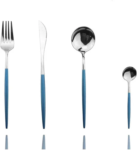 Miniatura 16 de JASHII Juego de cubiertos de 4 piezas de acero inoxidable 304 para el hogar, juego de cubiertos de cocina con espejo, cuchillo pulido, tenedor