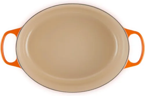 Miniatura 3 de Le Creuset Horno holandés ovalado Signature de hierro fundido esmaltado, 8 cuartos de galón., Llama