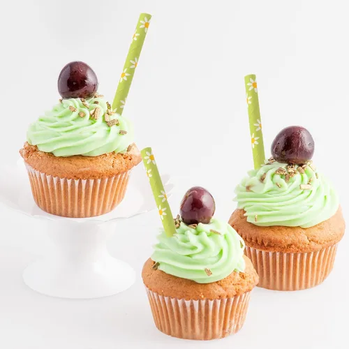 Miniatura 5 de Whaline 100 popotes de papel desechables con diseño de flores verdes para primavera, verano, cumpleaños, baby shower, suministros de fiesta, jugos