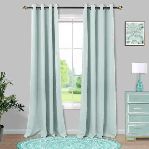 Miniatura 114 de Mrs.Naturall Cortinas Azul Real para Dormitorio, Cortinas Opacas Cortas Medianas Azul Cobalto para Cocina Decoración de Habitación de Adolescentes