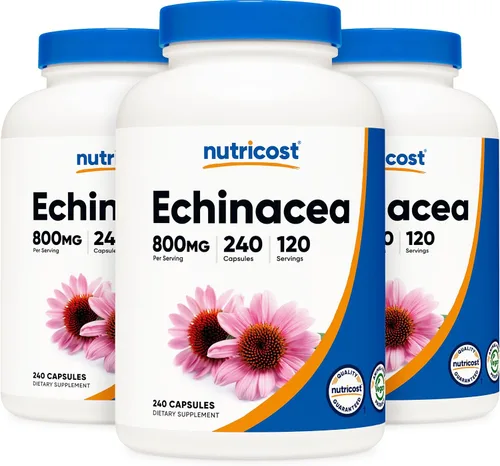 Miniatura 7 de Nutricost Echinacea 800 mg, 240 cápsulas, 2 botellas, tapas vegetarianas, sin OMG, sin gluten, 120 porciones