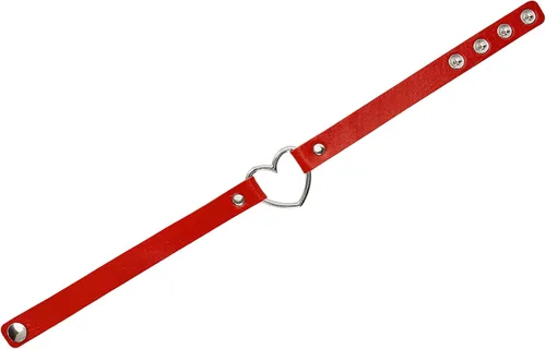 Miniatura 2 de Gargantilla de piel sintética ajustable con corazón para mujer