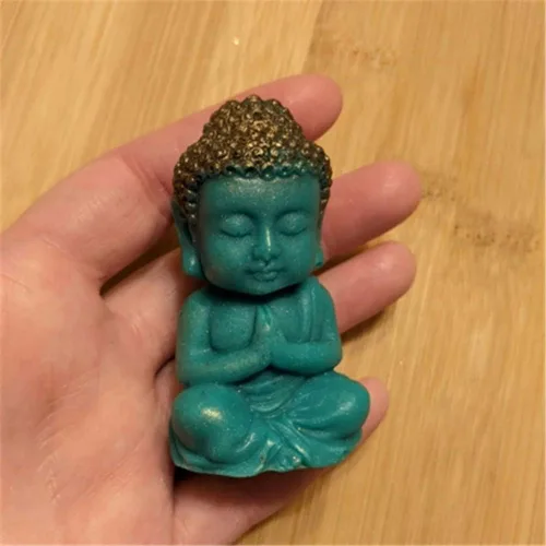 Miniatura 5 de Moldes de silicona para velas de diseño de Buda para decoración de moldes de silicona para manualidades de resina epoxi aroma, molde de yeso