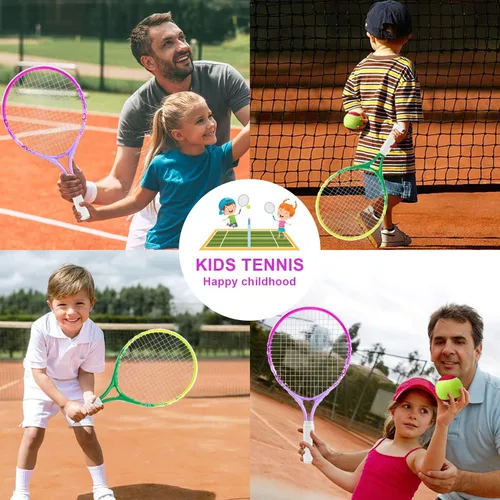 Miniatura 8 de bo'weiqi Raqueta de tenis para niños de 17"-25" para edades de 2-12 años, raqueta de tenis juvenil ligera para niñas y niños, deportes al aire Verde