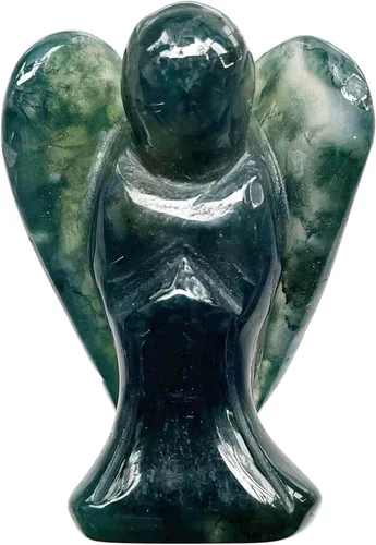 Miniatura 4 de Fekuar Piedra natural de ojo de tigre curativo, cristal curativo, estatua de ángel de la guarda, escultura de bolsillo de piedra de palmera