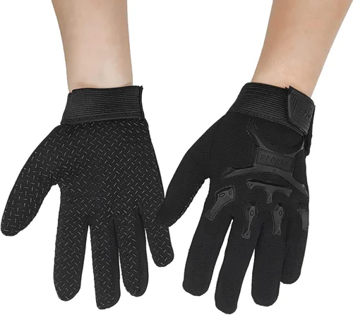 Long Keeper Guantes tácticos de ciclismo para niños, guantes deportivos de pesca antideslizantes para escalada, guantes de dedo completo
