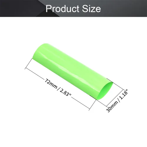 Miniatura 2 de Othmro Kit de tubos termorretráctiles de batería de 0.24 pies, 1.18 pulgadas de ancho de aplanamiento de aislamiento de PVC, tubo retráctil Verde
