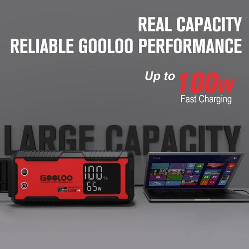 Miniatura 4 de GOOLOO GT4000S - Arrancador de batería para automóvil de 12 V, 4000 amperios, carga rápida bidireccional de 100 W, para motores diésel de 2.6