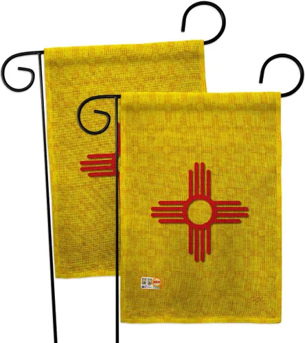 Banderas de jardín de Estados Nuevo México, paquete de 2 unidades regionales de Estados Unidos, territorios americanos, República País, área