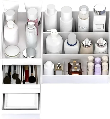 Miniatura 5 de Organizadores de maquillaje y cuidado de la piel azules y almacenamiento para tocador, encimera, tocador de baño, cajones, estantes, pinceles