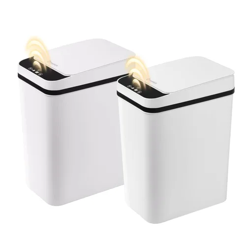Miniatura 11 de FRESHLIX Cubo de basura para baño, 2.6 galones, con sensor de movimiento automático, sin contacto, impermeable, con tapa, cubo de basura pequeño