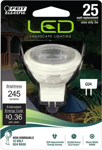 Miniatura 2 de Feit Electric Bombilla halógena LED MR11, equivalente a 25 W, base de dos pines GU4, no regulable, 245 lúmenes, blanco cálido de 3000 K, bombillas