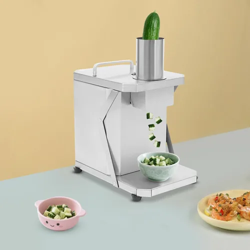 Miniatura 4 de Picador automático de verduras, cortador eléctrico de frutas, máquina cortadora de verduras y frutas de acero inoxidable de 110 V para uso comercial