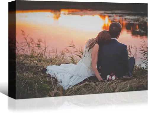 Miniatura 20 de Looife Impresiones en lienzo personalizadas de 40 x 20 pulgadas con tu foto, arte de pared personalizado con tu foto sobre lienzo