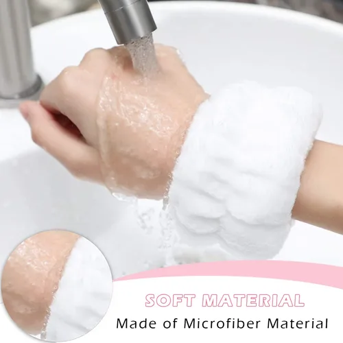 Miniatura 3 de Muñequeras para lavar la cara, pulseras de spa, 8 unidades, toallas de muñeca de microfibra, pulseras de lavado facial, bandas absorbentes