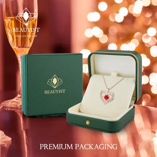 Miniatura 5 de Beauyist Birthstone Necklaces for Women & Girls, Love Heart Pendant Necklace Chains Jewelry Gifts, 5A Zirconia I Love You Necklace, Anniversary
