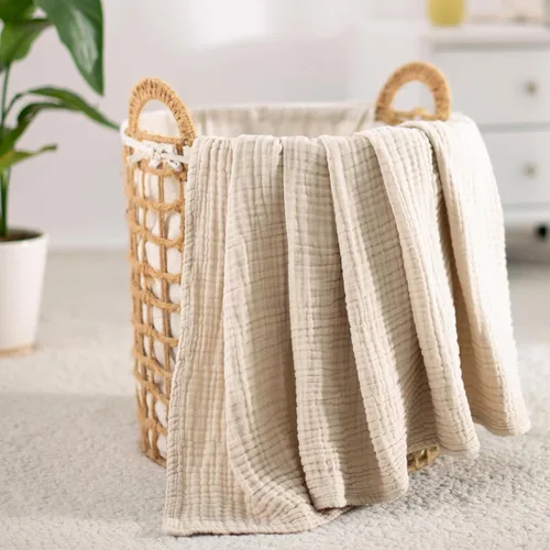 Miniatura 5 de Carriediosa Manta de muselina de 100% algodón, tamaño XL, de 50" x 70", 4 capas, para verano, para cama y sofá, suave, ligera, transpirable, sábanas