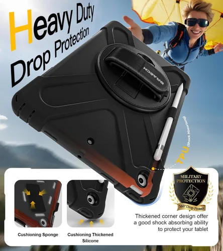 Miniatura 3 de BRAECN Funda para iPad de 9ª/8ª/7ª Generación, Funda Resistente a Prueba de Golpes con Protector de Pantalla, Soporte para Lápiz, Soporte para Tapa