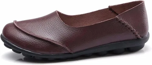 Miniatura 2 de Women's Cowhide Leather Loafers Flats Moccasins Slip-On