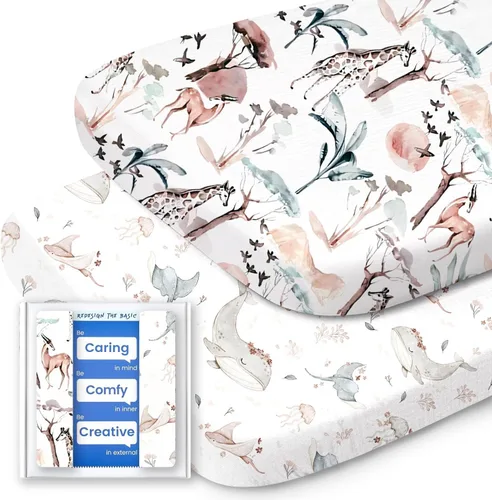 Miniatura 66 de Sábanas de dinosaurio para cuna para niños, sábana bajera ajustable de cuna suave de alta calidad, sábanas de bebé ultra transpirables, sábanas