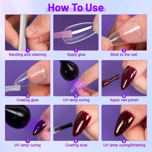 Miniatura 7 de AORAEM Lámpara LED para Uñas 3W LED Uñas Secador Portátil de Manicura Luz de Curado de Esmalte en Gel con Cuello de Cisne Negro Luz UV para Uñas