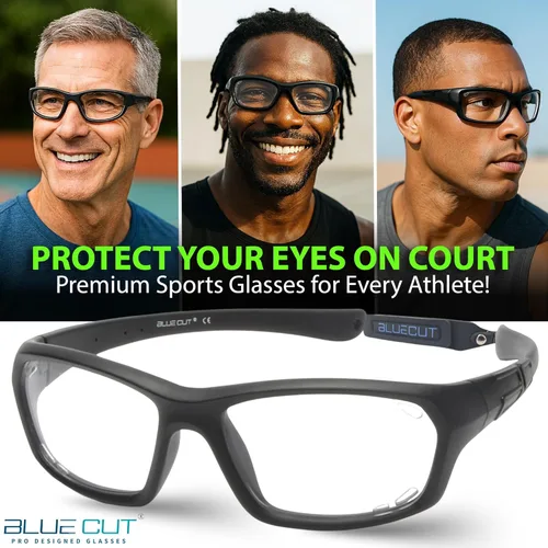 Miniatura 2 de BLUE CUT Gafas de protección deportiva, lentes fotocromáticas, gafas de seguridad para baloncesto, pickleball para deportes de interior y exterior