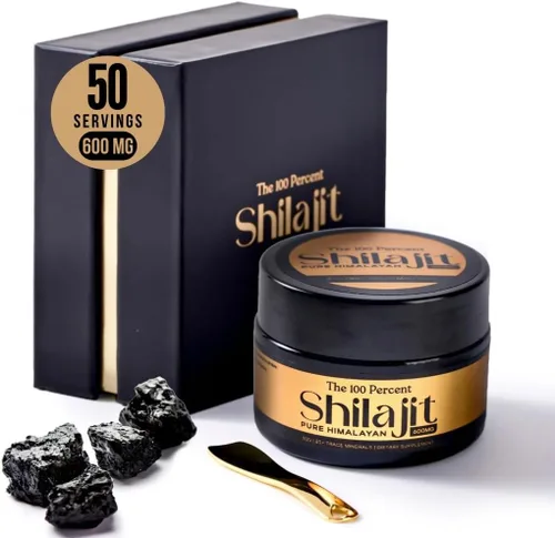 Shilajit puro del Himalaya para hombres y mujeres, 600 mg, 50 porciones, grado oro, prueba de laboratorio incluida, ácido fúlvico de máxima potencia