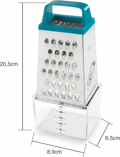Miniatura 2 de Lacor - 61363 – Rallador de cocina con recipiente de acero inoxidable, incluye recipiente para alimentos de 8.5 fl oz, 4 lados de corte: fino