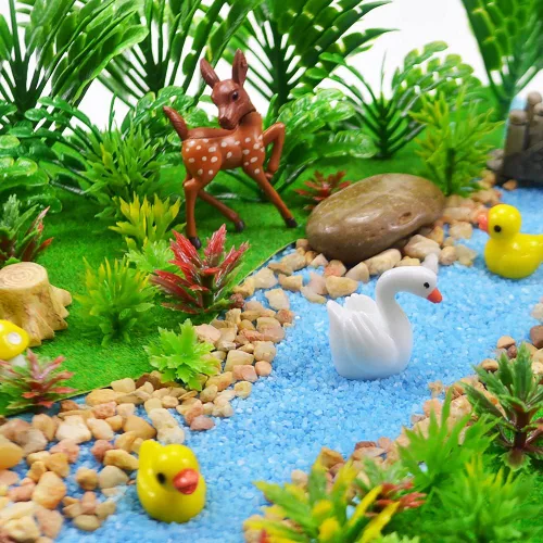Miniatura 8 de 110pcs Modelo Plantas Miniatura Juguete Árboles Tren Paisaje Hada Jardín Árboles Diorama Árboles Modelo Paisaje Ferrocarril Parque Jardín Escena