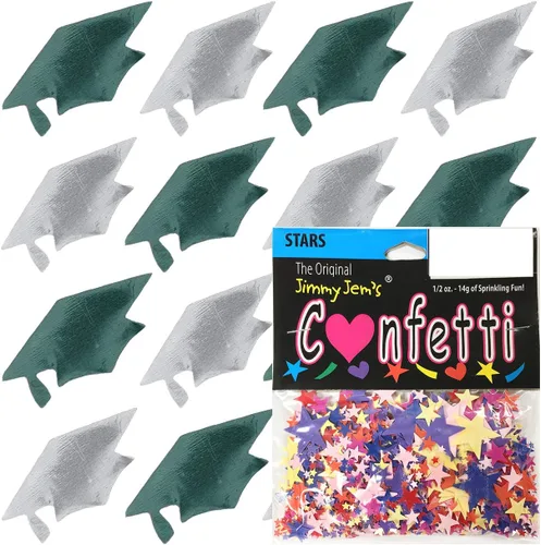 Miniatura 48 de Confetti Grad Cap Negro, Azul Marino Combo - 2 bolsas de media onza (1 oz)